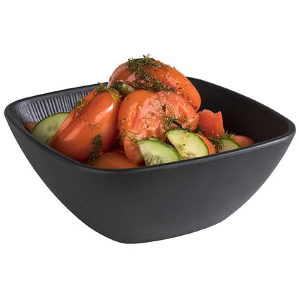 GGM Gastro (6 pcs) Bowl - NERO - Melamine - 1.5L - square - 195x195mm - Depth: 80mm - Black
