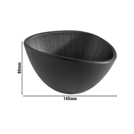 GGM Gastro (6 pcs) Bowl - NERO - Melamine - 300ml - 145x125mm - Depth: 80mm - Black