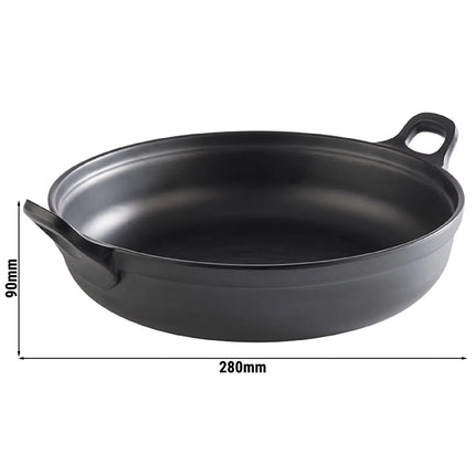 GGM Gastro (6 pcs) Bowl - PADELLA - Melamine - 3L - with carry handles - 280x280mm - Depth: 90mm - Black