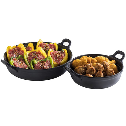 GGM Gastro (6 pcs) Bowl - PADELLA - Melamine - 3L - with carry handles - 280x280mm - Depth: 90mm - Black
