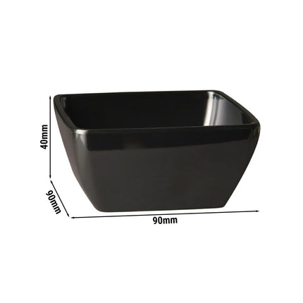 GGM Gastro (6 pcs) Bowl - PURE COLOR - Melamine - 140ml - square - 90x90mm - Depth: 40mm - Black