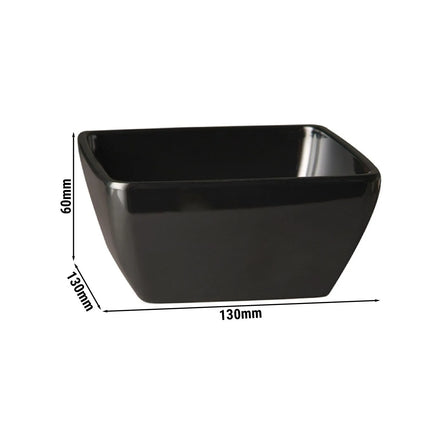 GGM Gastro (6 pcs) Bowl - PURE - Melamine - 0.40L - square - 125x125mm - Depth: 60mm - Black