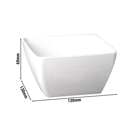 GGM Gastro (6 pcs) Bowl - PURE - Melamine - 0.40L - square - 130x130mm - Depth: 60mm - White