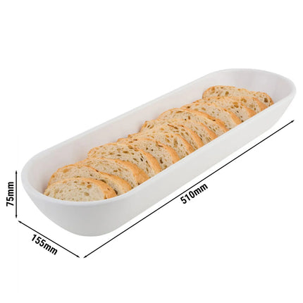 GGM Gastro (6 pcs) Bowl - PURE - Melamine - 2.4L - 510x155mm - Depth: 75mm - White