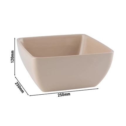 GGM Gastro (6 pcs) Bowl - PURE - Melamine - 3.8L - square - 250x250mm - Depth: 120mm - Beige