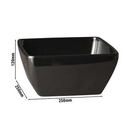 GGM Gastro (6 pcs) Bowl - PURE - Melamine - 3.8L - square - 250x250mm - Depth: 120mm - Black