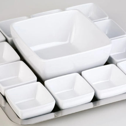 GGM Gastro (6 pcs) Bowl - PURE - Melamine - 3.8L - square - 250x250mm - Depth: 120mm - White