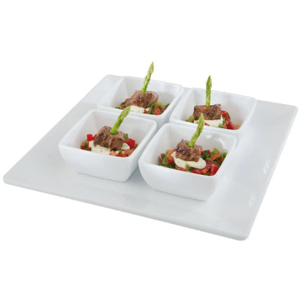 GGM Gastro (6 pcs) Bowl - PURE - Melamine - 3.8L - square - 250x250mm - Depth: 120mm - White