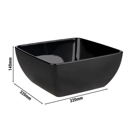 GGM Gastro (6 pcs) Bowl - PURE - Melamine - 8L - square - 320x320mm - Depth: 140mm - Black