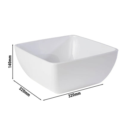 GGM Gastro (6 pcs) Bowl - PURE - Melamine - 8L - square - 320x320mm - Depth: 140mm - White
