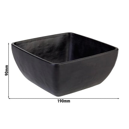 GGM Gastro (6 pcs) Bowl - SLATE - Melamine - 1.5L - square - 190x190mm - Depth: 90mm - Black