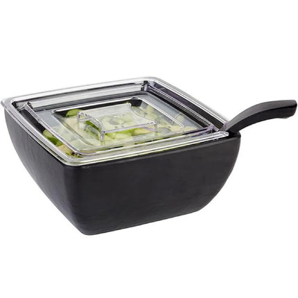 GGM Gastro (6 pcs) Bowl - SLATE - Melamine - 1.5L - square - 190x190mm - Depth: 90mm - Black