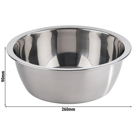 GGM Gastro (6 pcs) Bowl - Stainless Steel - 3L - 260x260mm - Depth: 90mm - square