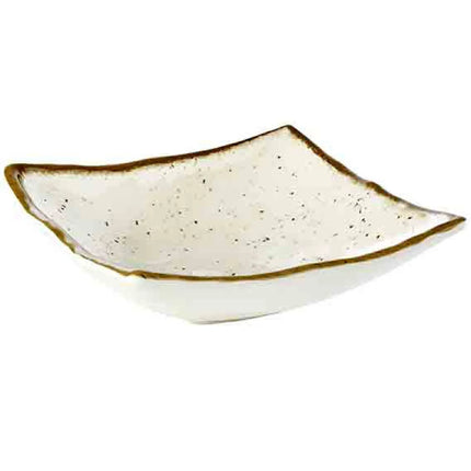 GGM Gastro (6 pcs) Bowl - STONE ART - Melamine - 0.5L - square - 190x190mm - Depth: 60mm - White/Brown