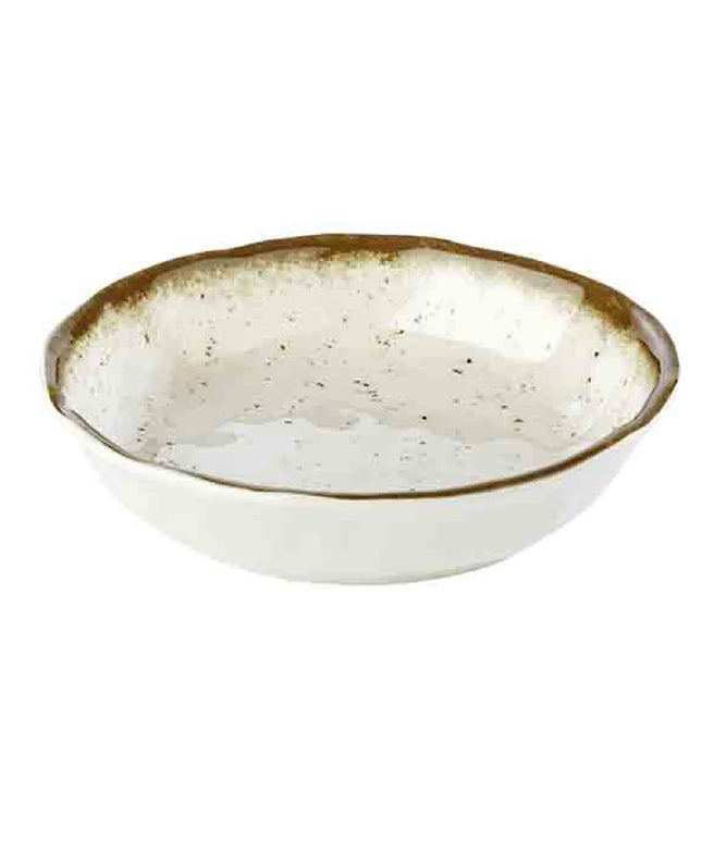 GGM Gastro (6 pcs) Bowl - STONE ART - Melamine - 0.6L - 200x200mm - Depth: 45mm - White/Brown