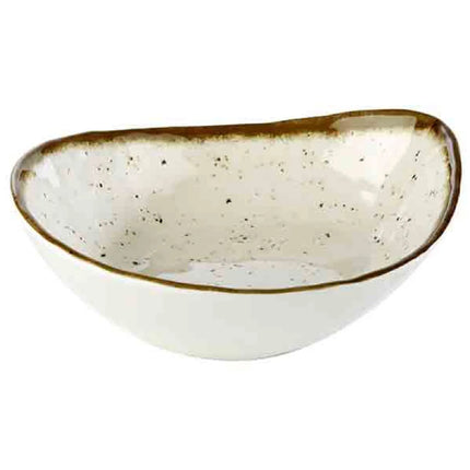 GGM Gastro (6 pcs) Bowl - STONE ART - Melamine - 0.6L - 230x190mm - Depth: 65mm - White/Brown