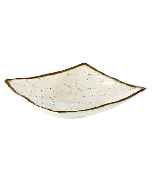 GGM Gastro (6 pcs) Bowl - STONE ART - Melamine - 1.1L - square - 240x240mm - Depth: 65mm - Brown/White