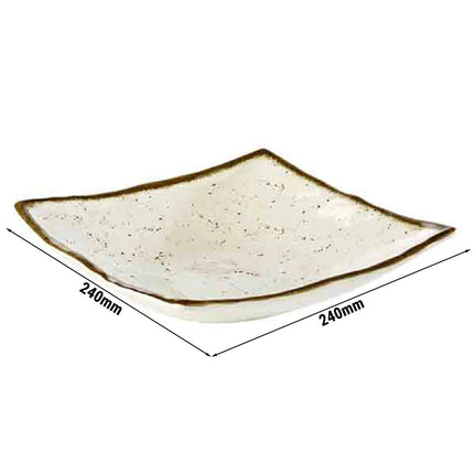 GGM Gastro (6 pcs) Bowl - STONE ART - Melamine - 1.1L - square - 240x240mm - Depth: 65mm - Brown/White