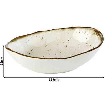 GGM Gastro (6 pcs) Bowl - STONE ART - Melamine - 1.2L - 285x210mm - Depth: 75mm - White/Brown