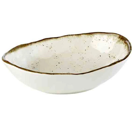 GGM Gastro (6 pcs) Bowl - STONE ART - Melamine - 1.2L - 285x210mm - Depth: 75mm - White/Brown