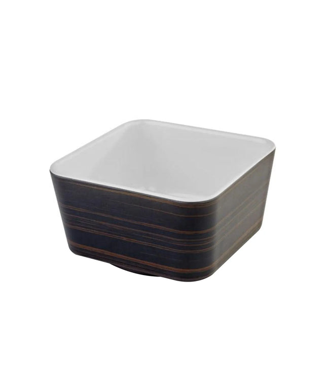 GGM Gastro (6 pcs) Bowl - UNIVERSAL - Melamine - 0.6L - square - 130x130mm - Depth: 70mm - Brown