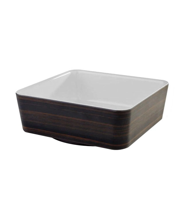 GGM Gastro (6 pcs) Bowl - UNIVERSAL - Melamine - 1.5L - square - 200x200mm - Depth: 70mm - Brown