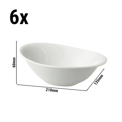 GGM Gastro (6 pcs) Bowl - White Delight - Porcelain - 450ml - 210x135mm - White