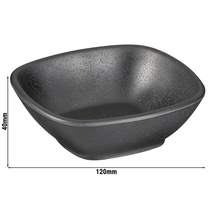 GGM Gastro (6 pcs) Bowl - ZEN - Melamine - 0.20L - square - 120x120mm - Depth: 40mm - Black