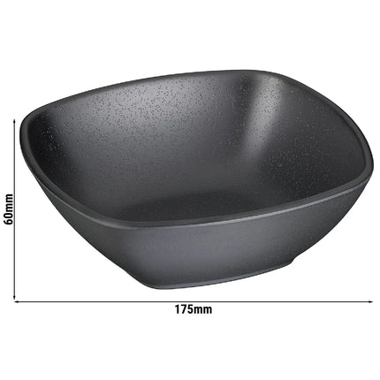 GGM Gastro (6 pcs) Bowl - ZEN - Melamine - 0.5L - square - 175x175mm - Depth: 60mm - Black