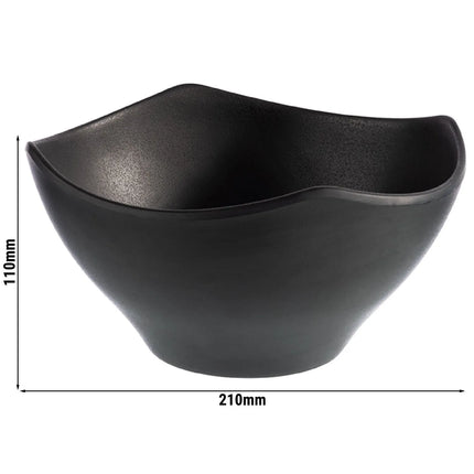 GGM Gastro (6 pcs) Bowl - ZEN - Melamine - 1.4L - square - 210x210mm - Depth: 110mm - Black