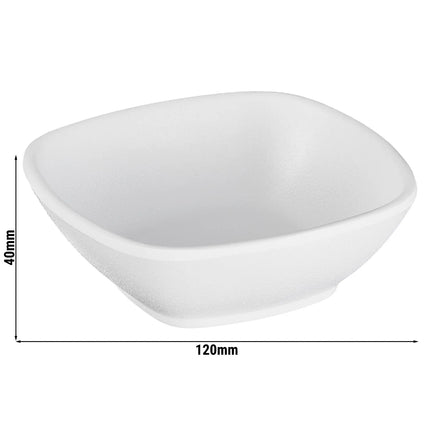 GGM Gastro (6 pcs) Bowl - ZEN - Melamine - 200ml - square - 120x120mm - Depth: 40mm - White