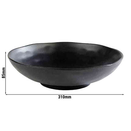 GGM Gastro (6 pcs) Bowl - ZEN - Melamine - 2.5L - Ø 310mm - Depth: 85mm - Black