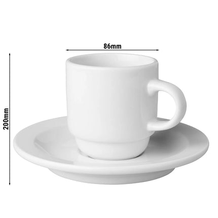 GGM Gastro (6 pcs) BUDGETLINE | Coffee Cup Mammoet - 140ml - White - with Saucer