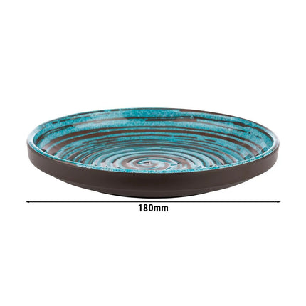 GGM Gastro (6 pcs) CANCUN | Canapé Plate - Melamine - Ø180mm - Blue/Brown