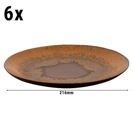 GGM Gastro (6 pcs) CECIL | Plate - Stoneware - Ø210mm - Brown