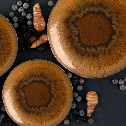 GGM Gastro (6 pcs) CECIL | Plate - Stoneware - Ø210mm - Brown