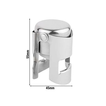 GGM Gastro (6 pcs) Champagne Stopper - 2-piece set - 40x45x55mm - Stainless steel, Polypropylene - CE-stamped