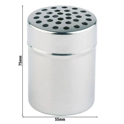 GGM Gastro (6 pcs) Cheese Shaker - 6-piece set - large perforation - Holes Ø 5mm - Stainless Steel - 150ml - Height: 75mm