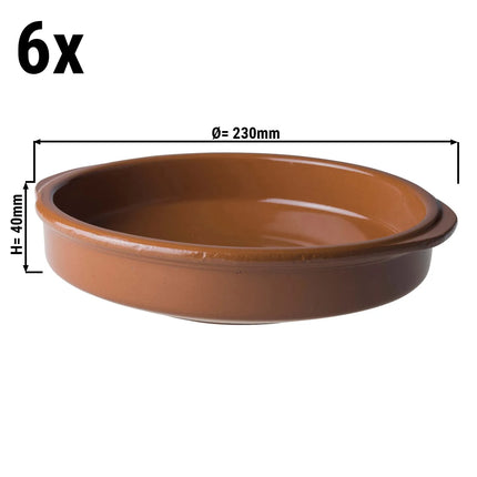 GGM Gastro (6 pcs) CLASSICO - Tapas Oven Dish - Ø230mm - Brown