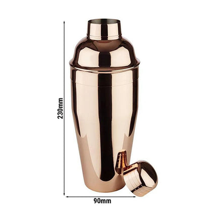 GGM Gastro (6 pcs) Cobbler Cocktail Shaker - 3-piece set - Copper - 0.70L