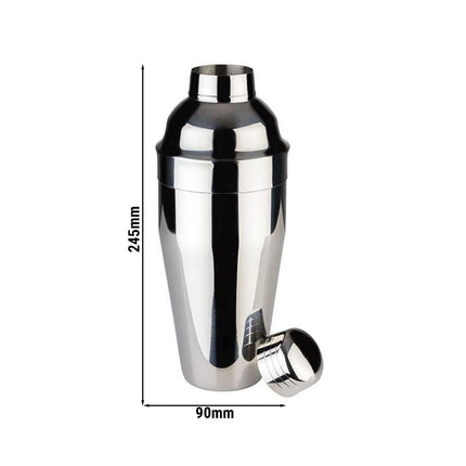 GGM Gastro (6 pcs) Cobbler Cocktail Shaker - 3-piece set - Stainless steel - 0.70L