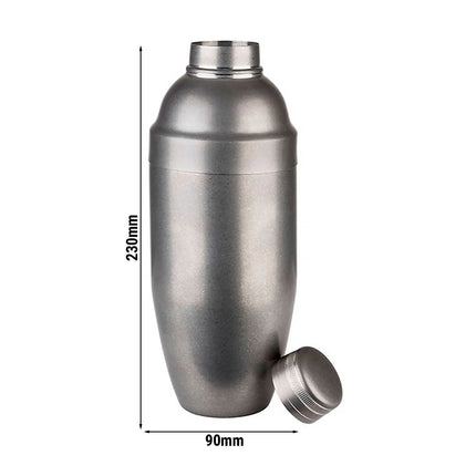 GGM Gastro (6 pcs) Cobbler Cocktail Shaker - PREMIUM - 3-piece set - Stainless steel - 0.70L