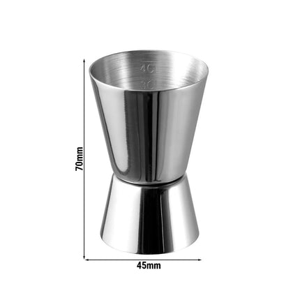 GGM Gastro (6 pcs) Cocktail Jigger - Stainless Steel - 20ml & 40ml - engraved measurements - CE marked