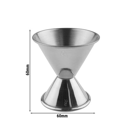 GGM Gastro (6 pcs) Cocktail Jigger - Stainless Steel - 20ml & 40ml - external volume markings - CE marked