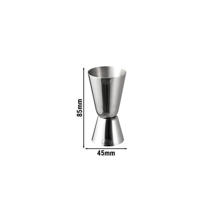 GGM Gastro (6 pcs) Cocktail Jigger - Stainless Steel - 20ml & 40ml - external volume markings - CE marked