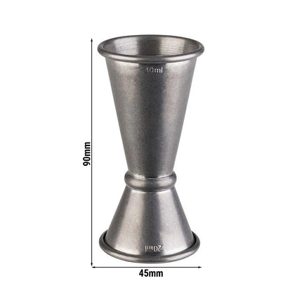 GGM Gastro (6 pcs) Cocktail Jigger - Stainless Steel - 20ml & 40ml - with internal fill lines 10ml & 30ml - CE marked