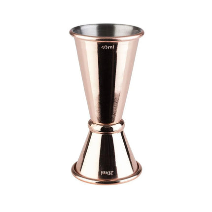 GGM Gastro (6 pcs) Cocktail Jigger - Stainless Steel - 20ml & 40ml - with internal fill lines 10ml & 30ml - CE marked