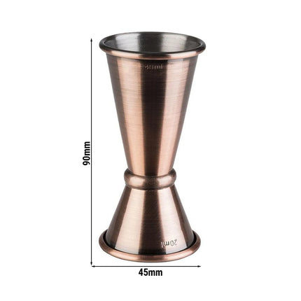 GGM Gastro (6 pcs) Cocktail Jigger - Stainless Steel - 20ml & 40ml - with internal fill lines 10ml & 30ml - CE marked