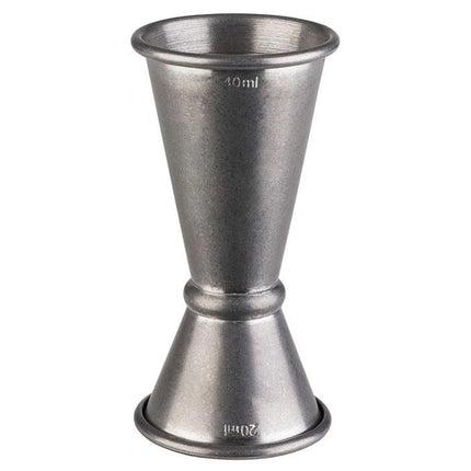 GGM Gastro (6 pcs) Cocktail Jigger - Stainless Steel - 20ml & 40ml - with internal fill lines 10ml & 30ml - CE marked