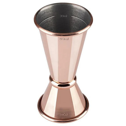 GGM Gastro (6 pcs) Cocktail Jigger - Stainless Steel - 20ml & 40ml - with internal fill lines 10ml & 30ml - CE marked
